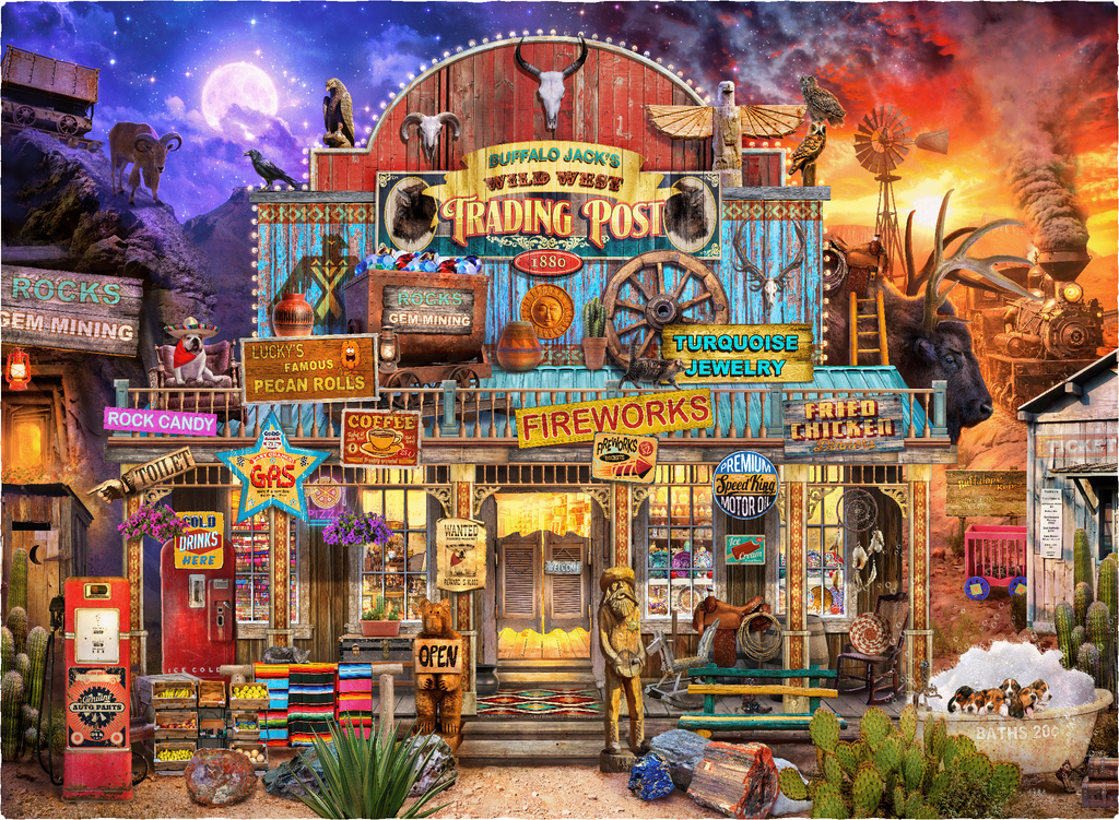 Wild West Trading Post (499 Piece Wooden Jigsaw Puzzle) | Nautilus