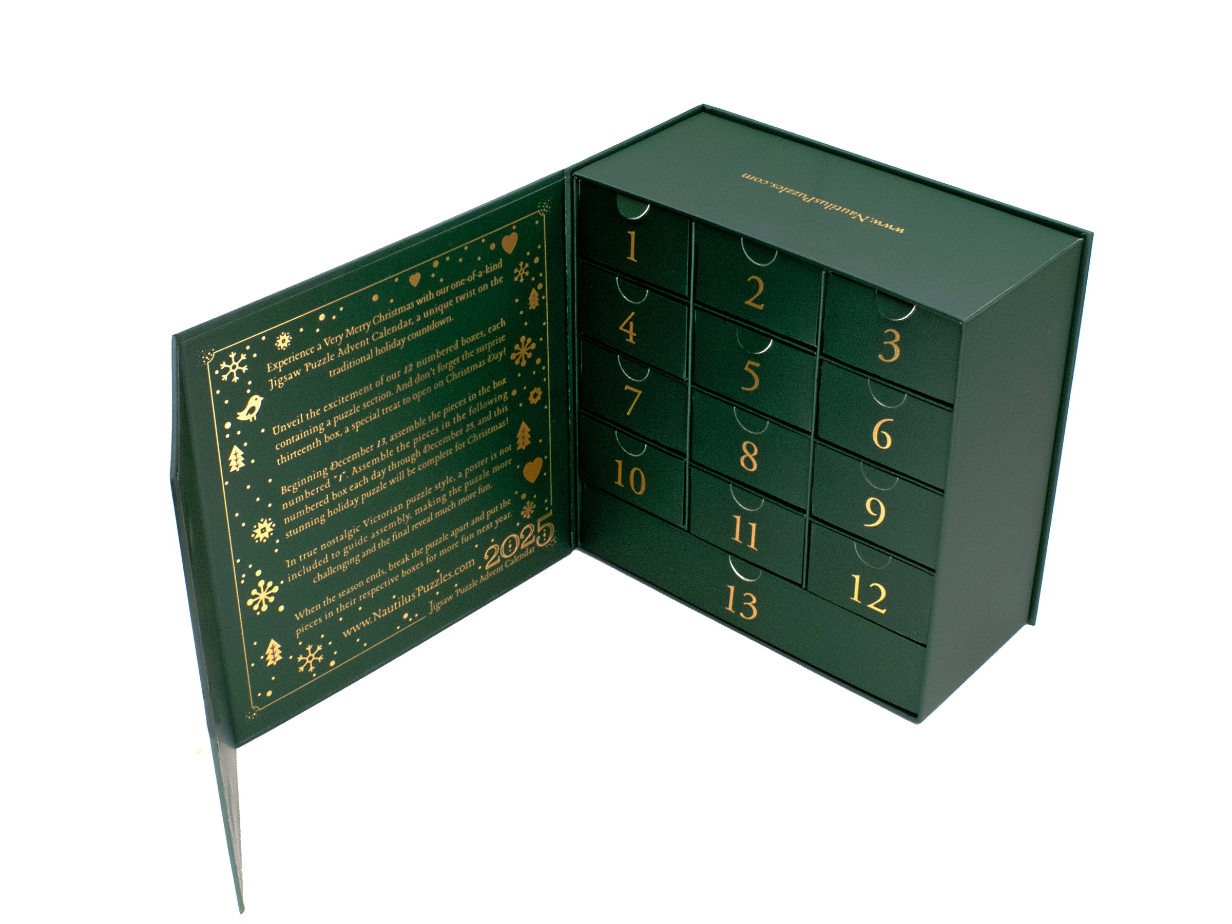 2025 LIMITED EDITION! - 12 Days Advent Calendar Puzzle (662 Piece Wooden Jigsaw Puzzle) - Nautilus Puzzles - Wooden Jigsaw Puzzles For Adults