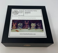 The Bachelor Party (146 Piece Cat Jigsaw Puzzle) - Nautilus Puzzles - Wooden Jigsaw Puzzles For Adults