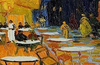 Cafe Terrace At Night, Detail by Vincent Van Gogh (50 Pieces) Mini Wooden Puzzle) - Nautilus Puzzles - Wooden Jigsaw Puzzles For Adults