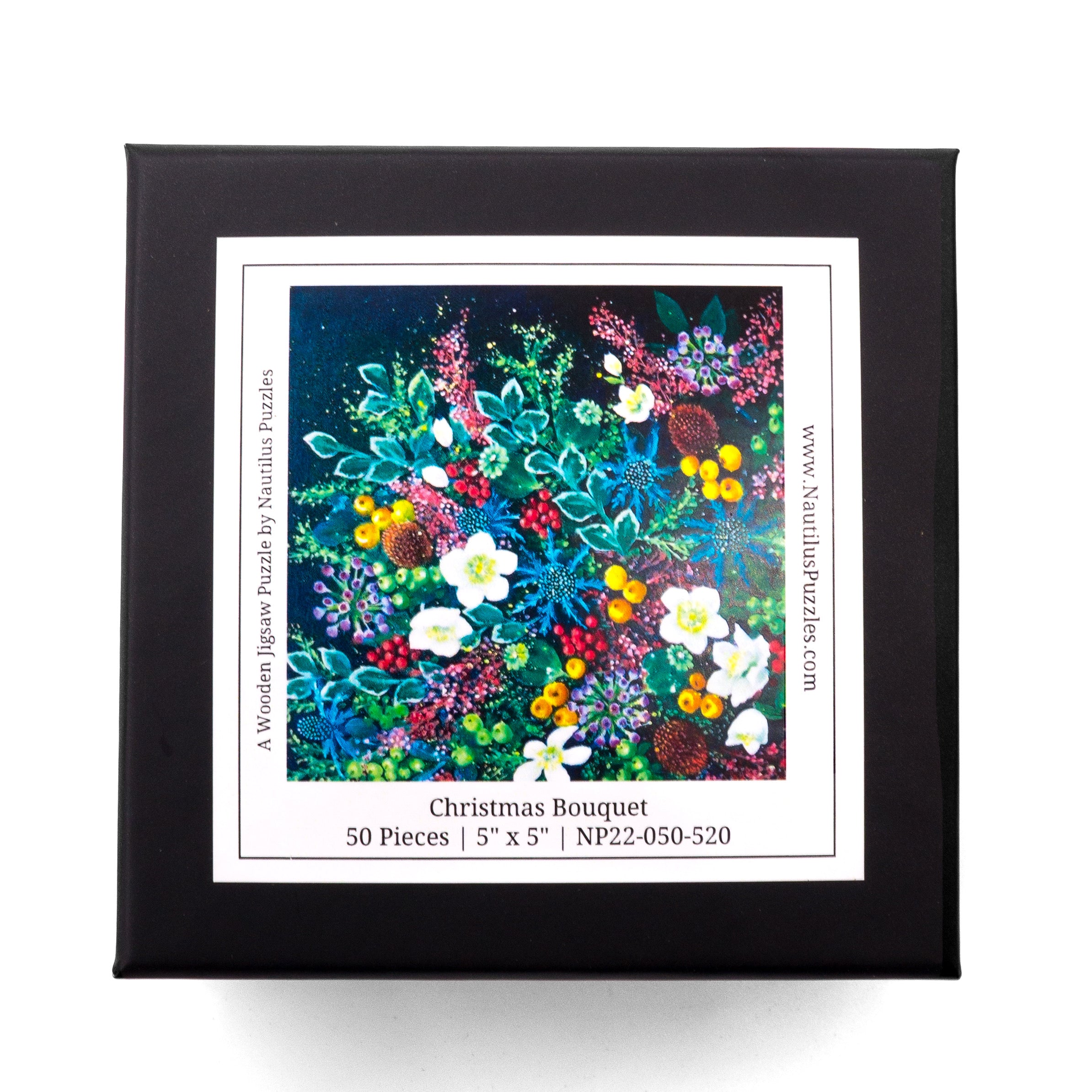 Christmas Bouquet (50 Piece Mini Wooden Jigsaw Puzzle) - Nautilus Puzzles - Wooden Jigsaw Puzzles For Adults