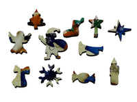 Holly Jolly Reindeer (50 Piece Mini Christmas Wooden Jigsaw Puzzle) - Nautilus Puzzles - Wooden Jigsaw Puzzles For Adults