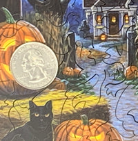 Cat O'Lantern (47 Piece Mini Halloween Wooden Jigsaw Puzzle) - Nautilus Puzzles - Wooden Jigsaw Puzzles For Adults