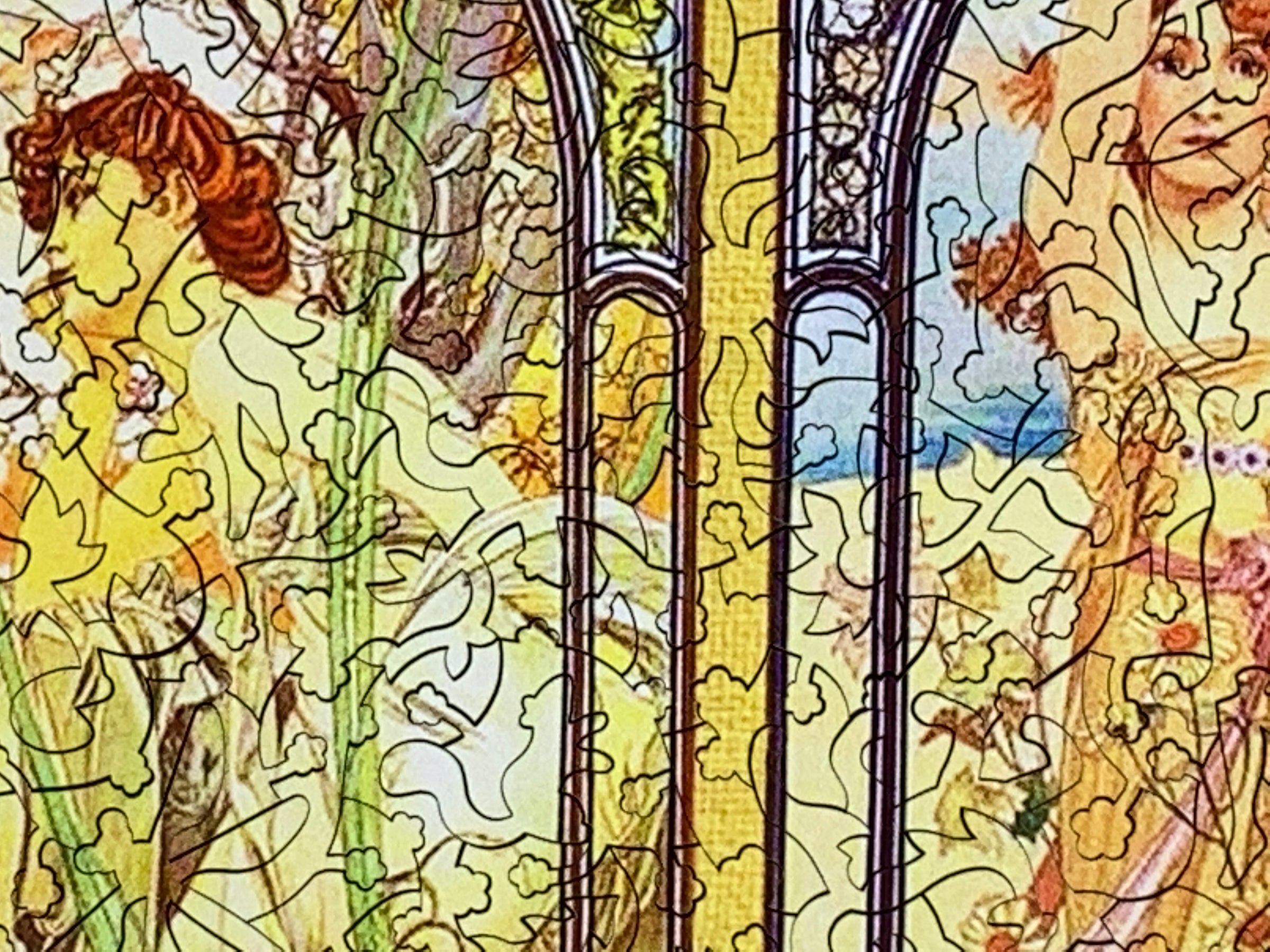 Times of the Day by Alphonse Mucha (539 Piece Wooden Jigsaw Puzzle) - Nautilus Puzzles - Wooden Jigsaw Puzzles For Adults