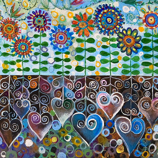 Flower Garden Blues Wooden Jigsaw Puzzle Nautilus Puzzle