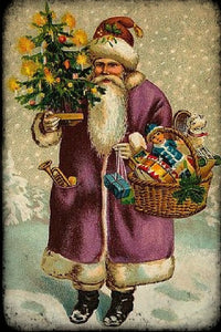 Santa's Basket Of Toys (Victorian Santa 5) (51 Pieces) Mini Wooden Christmas Jigsaw Puzzle - Nautilus Puzzles - Wooden Jigsaw Puzzles For Adults