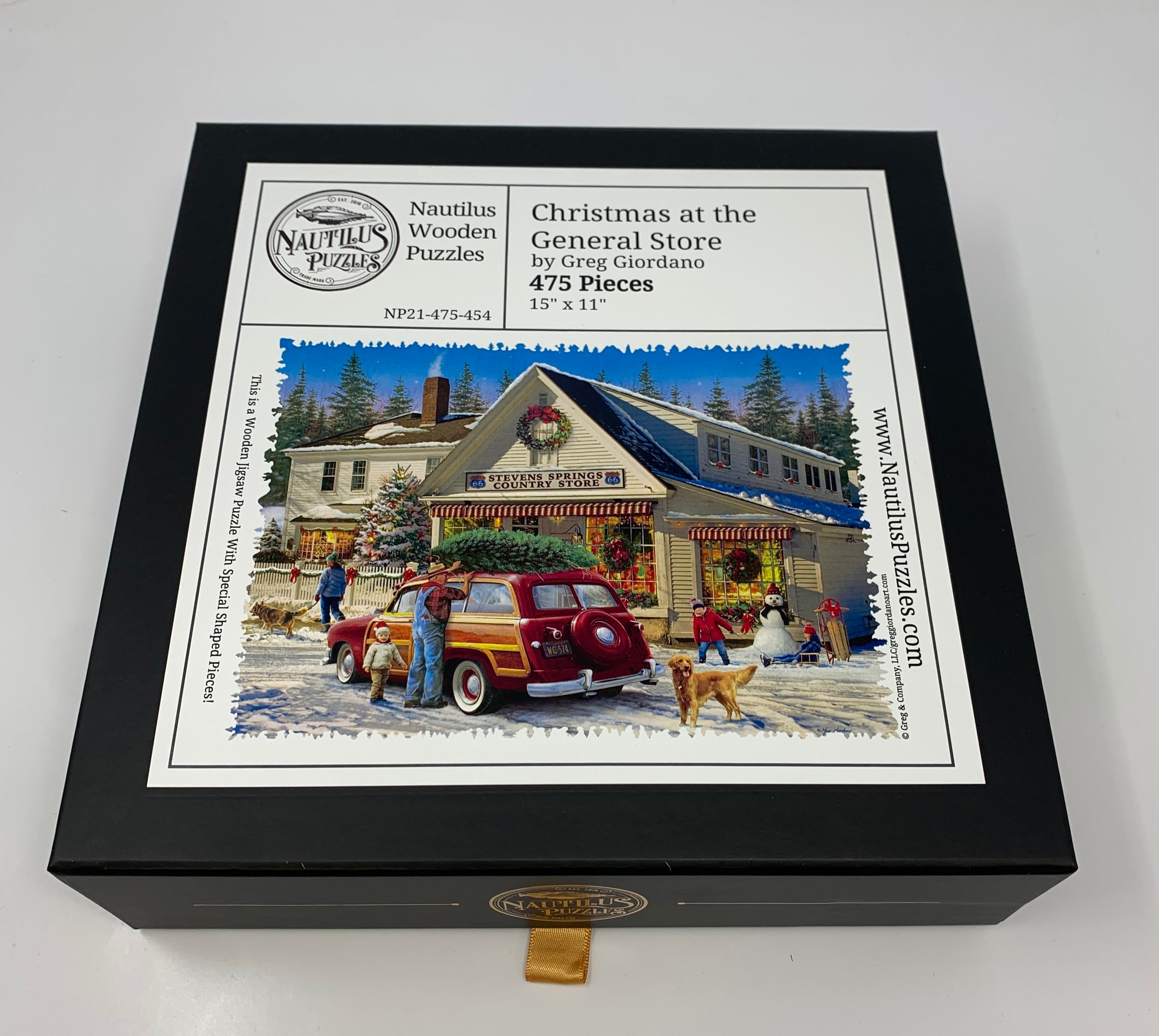 Christmas at the General Store (475 Piece Christmas Wooden Jigsaw Puzzle) - Nautilus Puzzles - Wooden Jigsaw Puzzles For Adults