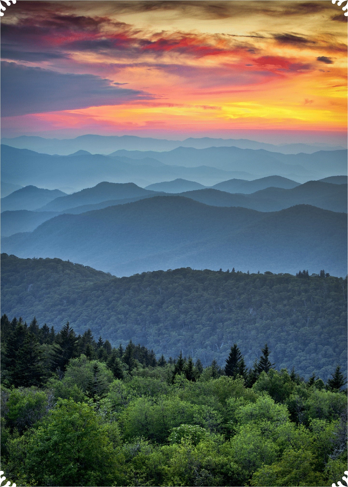 Blue Ridge Sunset - 200 Piece Wooden Jigsaw Puzzle | Nautilus Puzzles