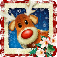 Holly Jolly Reindeer (50 Piece Mini Christmas Wooden Jigsaw Puzzle) - Nautilus Puzzles - Wooden Jigsaw Puzzles For Adults