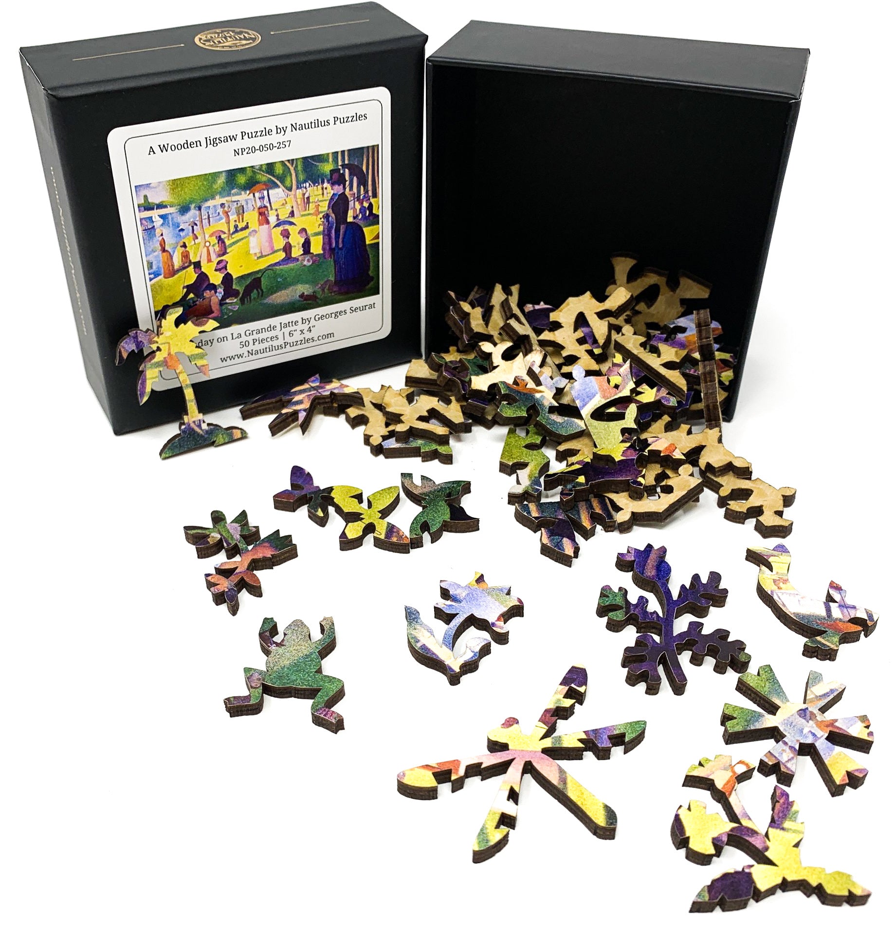 A Sunday on La Grande Jatte (50 Pieces) Mini Wooden Jigsaw Puzzle - Nautilus Puzzles - Wooden Jigsaw Puzzles For Adults