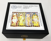 Times of the Day by Alphonse Mucha (539 Piece Wooden Jigsaw Puzzle) - Nautilus Puzzles - Wooden Jigsaw Puzzles For Adults