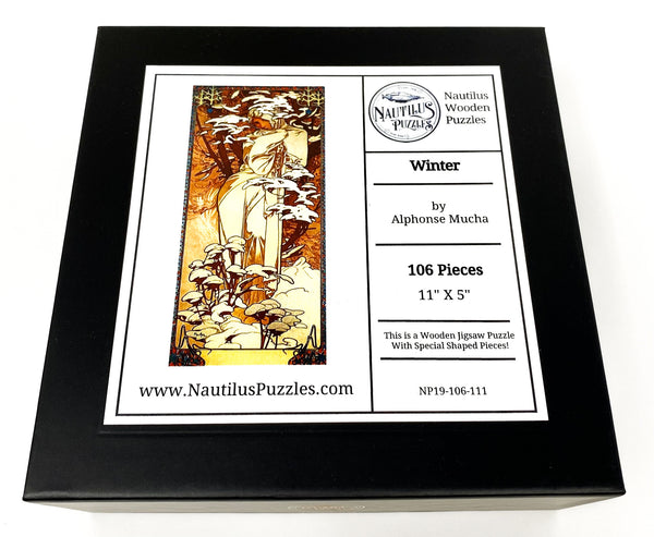 Rompecabezas de Madera del Invierno de Liberty Puzzles por Alphonse Mucha