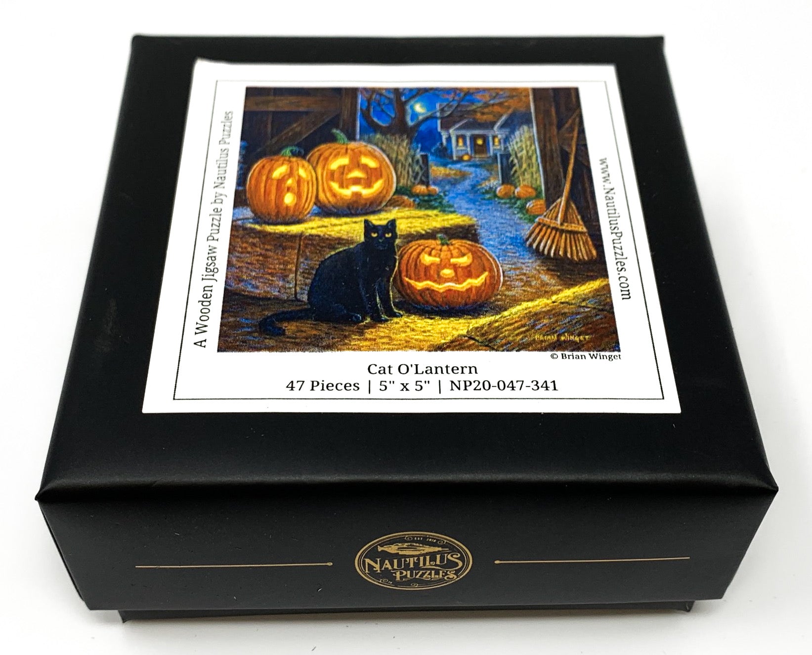 Cat O'Lantern (47 Piece Mini Halloween Jigsaw Puzzle) - Nautilus Puzzles - Wooden Jigsaw Puzzles For Adults