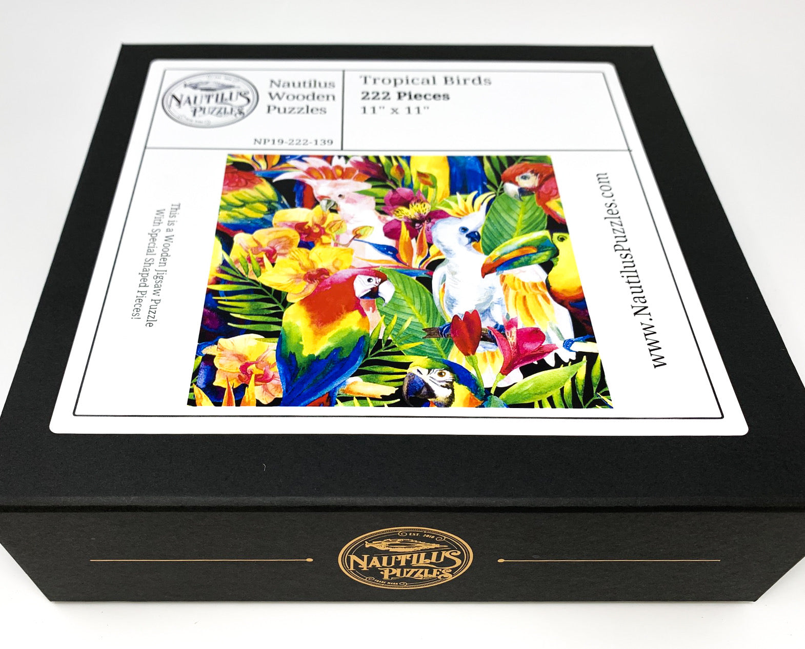 Tropical Birds - 222 Piece Wooden Jigsaw Puzzle - Nautilus Puzzles - Wooden Jigsaw Puzzles For Adults