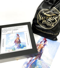 The Trail Foreman, Detail  (181 Pieces) by William Herbert Dunton, Wooden Jigsaw Puzzle - Nautilus Puzzles - Wooden Jigsaw Puzzles For Adults