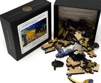 Cafe Terrace At Night, Detail by Vincent Van Gogh (50 Pieces) Mini Wooden Jigsaw Puzzle) - Nautilus Puzzles - Wooden Jigsaw Puzzles For Adults