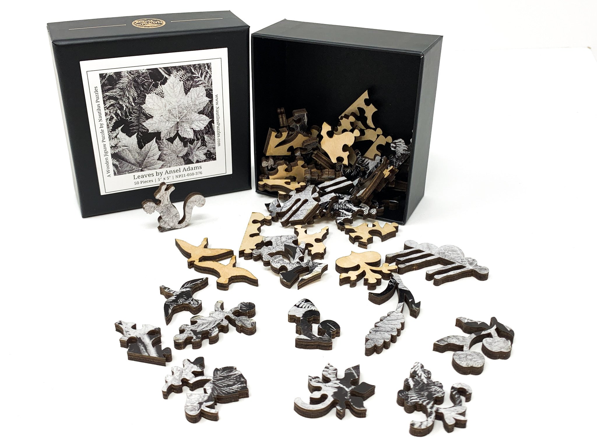 Leaves by Ansel Adams (50 Piece Mini Wooden Jigsaw Puzzle) - Nautilus Puzzles - Wooden Jigsaw Puzzles For Adults