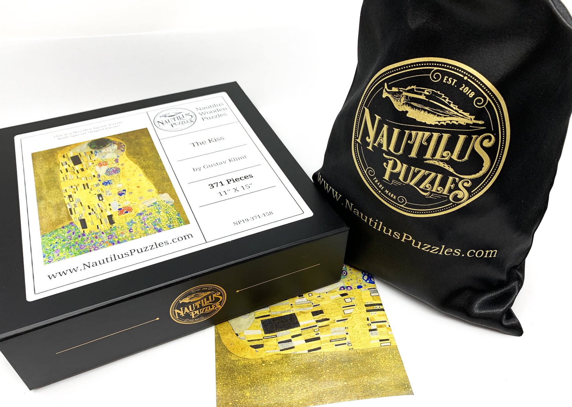 The Kiss by Gustav Klimt (371 Piece Wooden Jigsaw Puzzle) - Nautilus Puzzles - Wooden Jigsaw Puzzles For Adults