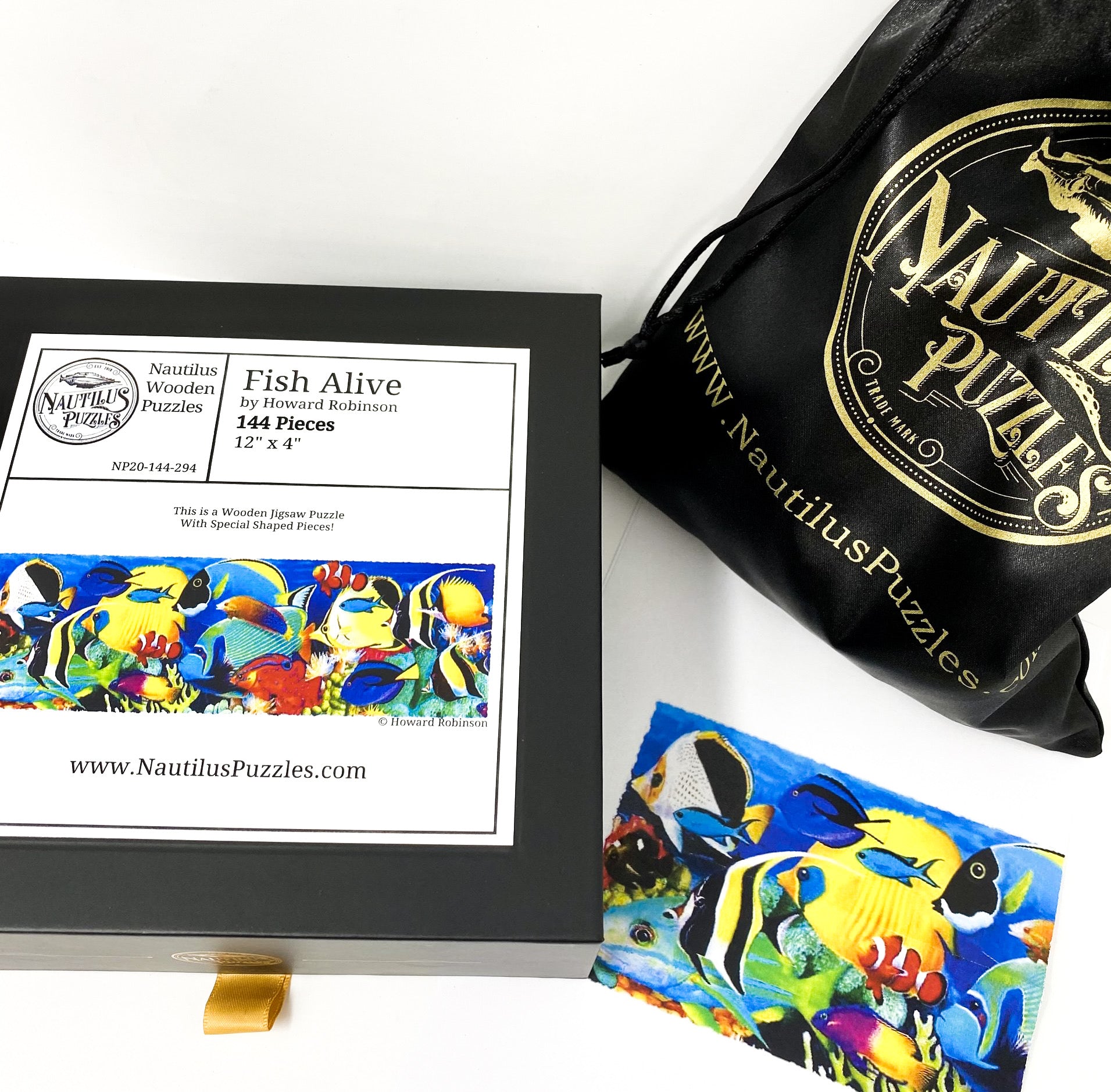 Fish Alive (144 Piece Wooden Jigsaw Puzzle) - Nautilus Puzzles - Wooden Jigsaw Puzzles For Adults