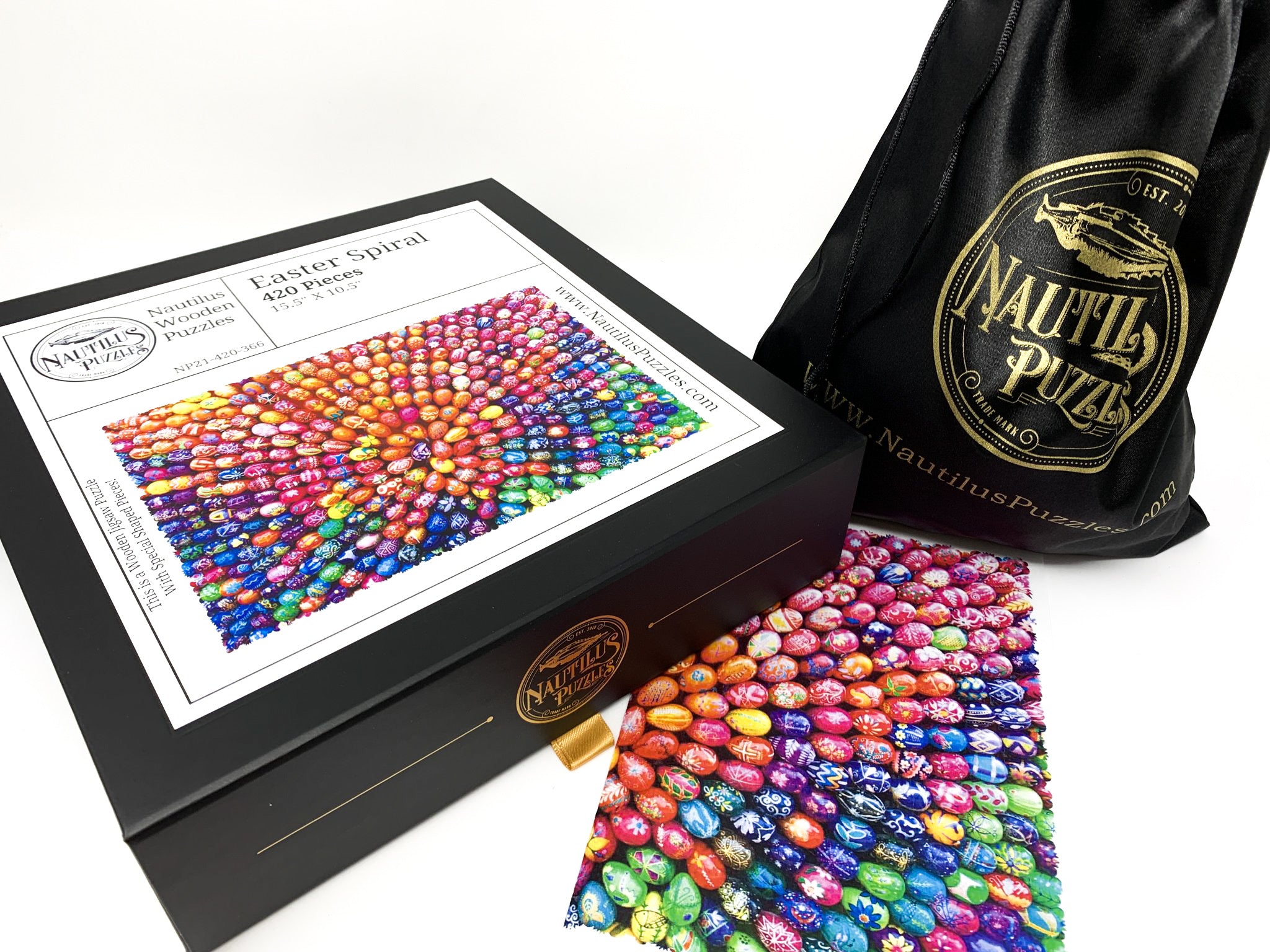 Easter Spiral (420 Piece Easter Wooden Jigsaw Puzzle) - Nautilus Puzzles - Wooden Jigsaw Puzzles For Adults