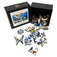 Turtle Beach (49 Piece Mini Wooden Turtle Jigsaw Puzzle) - Nautilus Puzzles - Wooden Jigsaw Puzzles For Adults