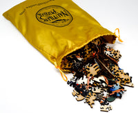 Asakusa Rice Fields (Cat in Window, Watching Mt Fuji) by Ando Hiroshige (416 Piece Adult Wooden Puzzle) - Nautilus Puzzles - Wooden Jigsaw Puzzles For Adults