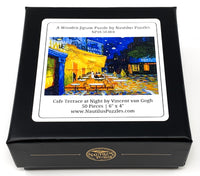 Cafe Terrace At Night, Detail by Vincent Van Gogh (50 Pieces) Mini Wooden Jigsaw Puzzle) - Nautilus Puzzles - Wooden Jigsaw Puzzles For Adults