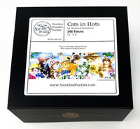 Cats in Hats (146 Piece Cat Jigsaw Puzzle) - Nautilus Puzzles - Wooden Jigsaw Puzzles For Adults