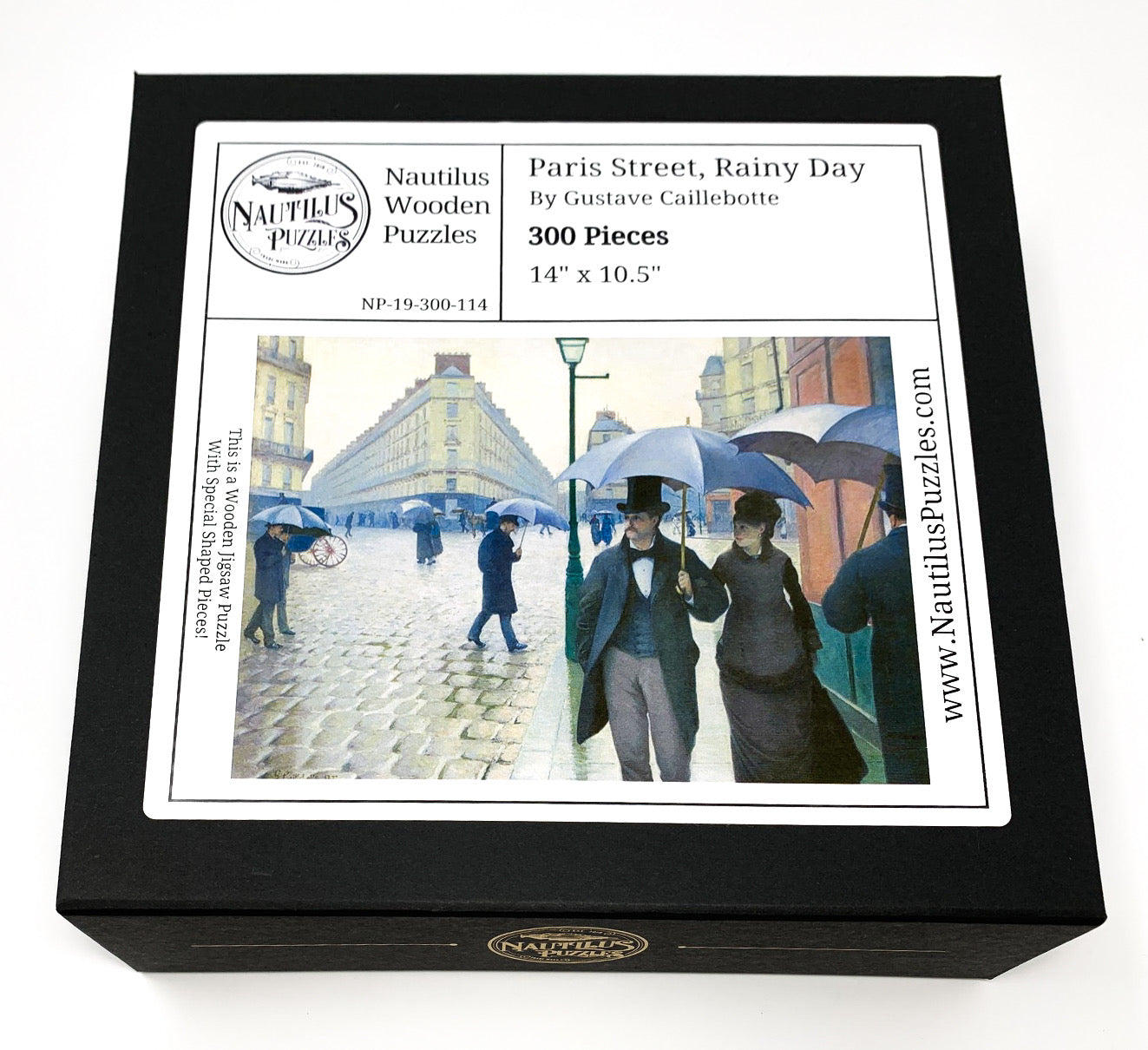 Paris Street; Rainy Day by Gustave Caillebotte - 300 Piece Wooden Jigsaw Puzzle - Nautilus Puzzles - Wooden Jigsaw Puzzles For Adults