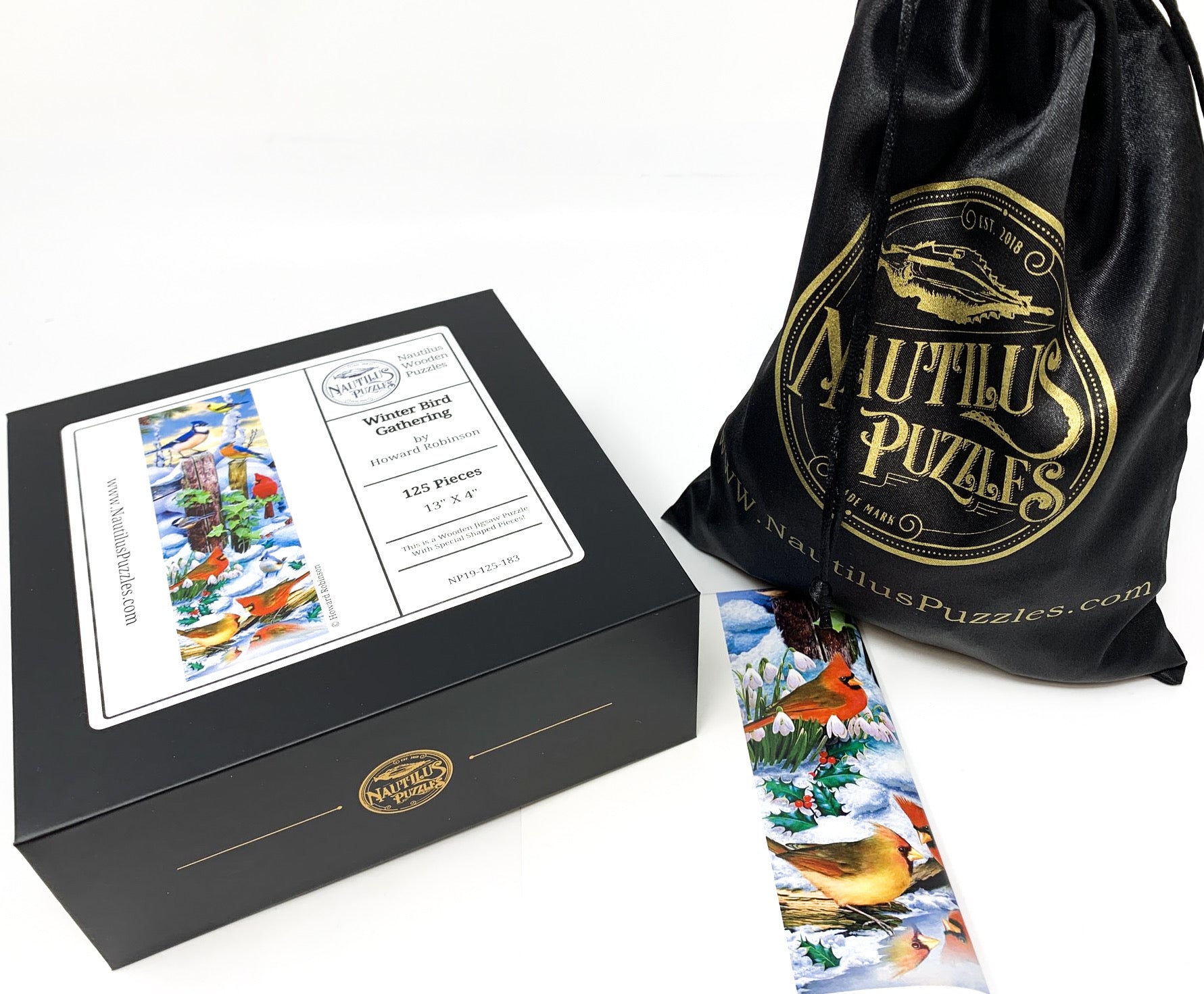 Winter Bird Gathering (125 Piece Wooden Jigsaw Puzzle) - Nautilus Puzzles - Wooden Jigsaw Puzzles For Adults