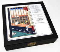 Asakusa Rice Fields (Cat in Window, Watching Mt Fuji) by Ando Hiroshige (416 Piece Adult Wooden Puzzle) - Nautilus Puzzles - Wooden Jigsaw Puzzles For Adults