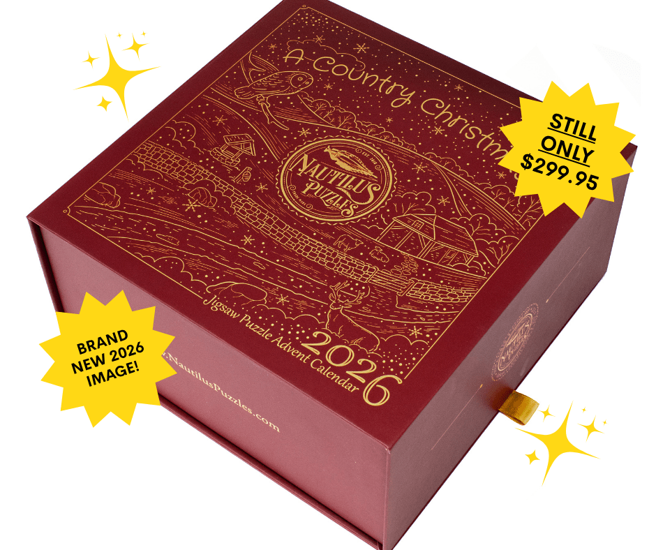 2026 Puzzle Advent Calendar | 12 Days | 688 Pieces | Limited Edition - Nautilus Puzzles - Wooden Jigsaw Puzzles For Adults
