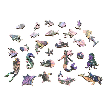 250-Piece Puzzle: Fishy Frenzy (250 Wooden Pieces) - Nautilus Puzzles - Wooden Jigsaw Puzzles For Adults