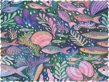 250-Piece Puzzle: Fishy Frenzy (250 Wooden Pieces) - Nautilus Puzzles - Wooden Jigsaw Puzzles For Adults