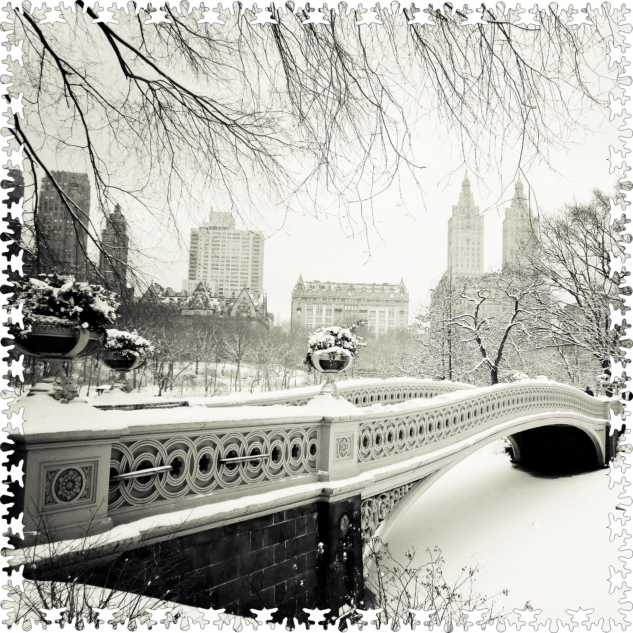Winter's Touch - Central Park (407 Piece Wooden Jigsaw Puzzle