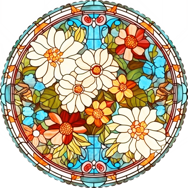 April - Daisies (50 Piece Round Mini Wooden Jigsaw Puzzle) - Nautilus Puzzles - Wooden Jigsaw Puzzles For Adults