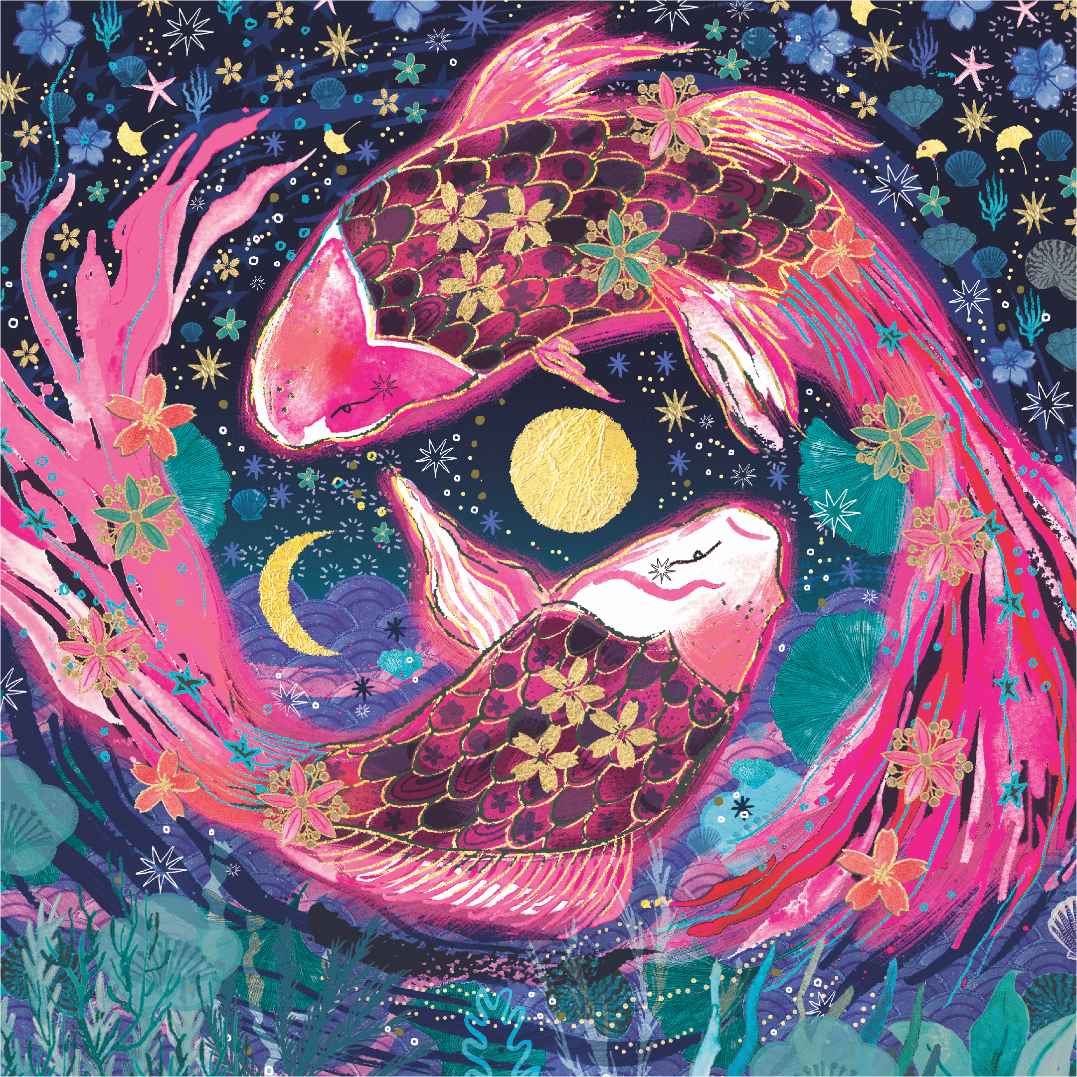 Wooden Jigsaw Puzzle - Dance of the Koi | Nautilus Puzzles