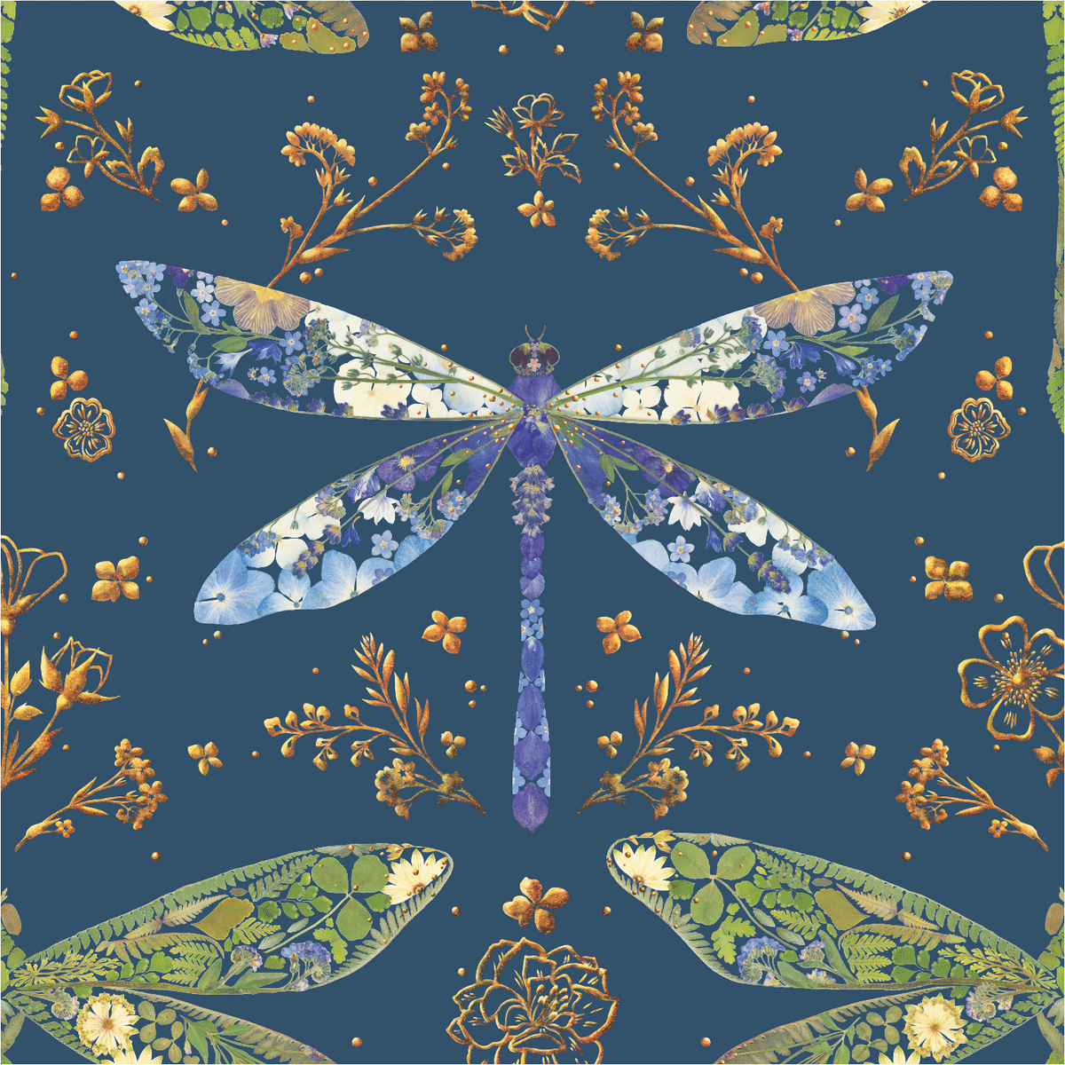 Dragonfly in Midnight - 51 Piece Mini Wooden Jigsaw Puzzle