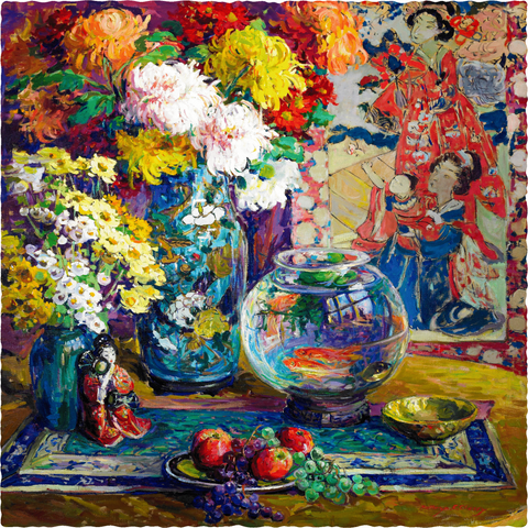 Fish, Fruits, and Flowers (506 Piece Wooden Jigsaw Puzzle)