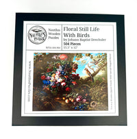 Floral Still Life With Birds (504 Piece Wooden Jigsaw Puzzle)