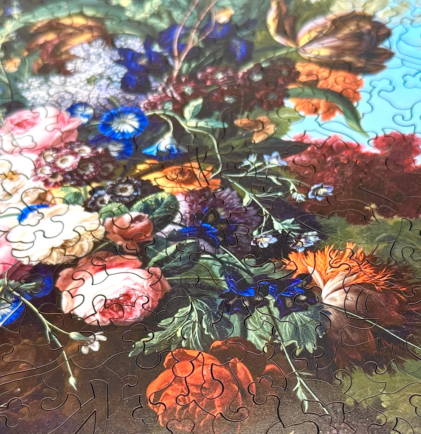 Floral Still Life With Birds (504 Piece Wooden Jigsaw Puzzle)