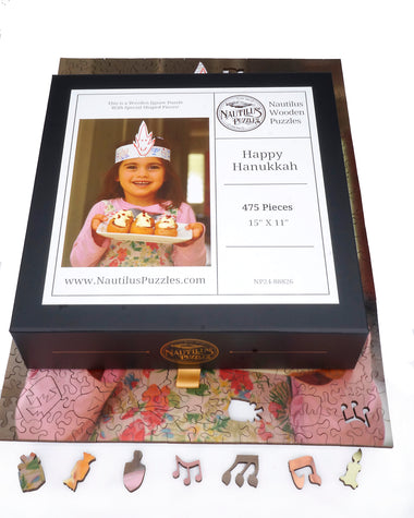 Custom Puzzle - Happy Hanukkah - Nautilus Puzzles - Wooden Jigsaw Puzzles For Adults