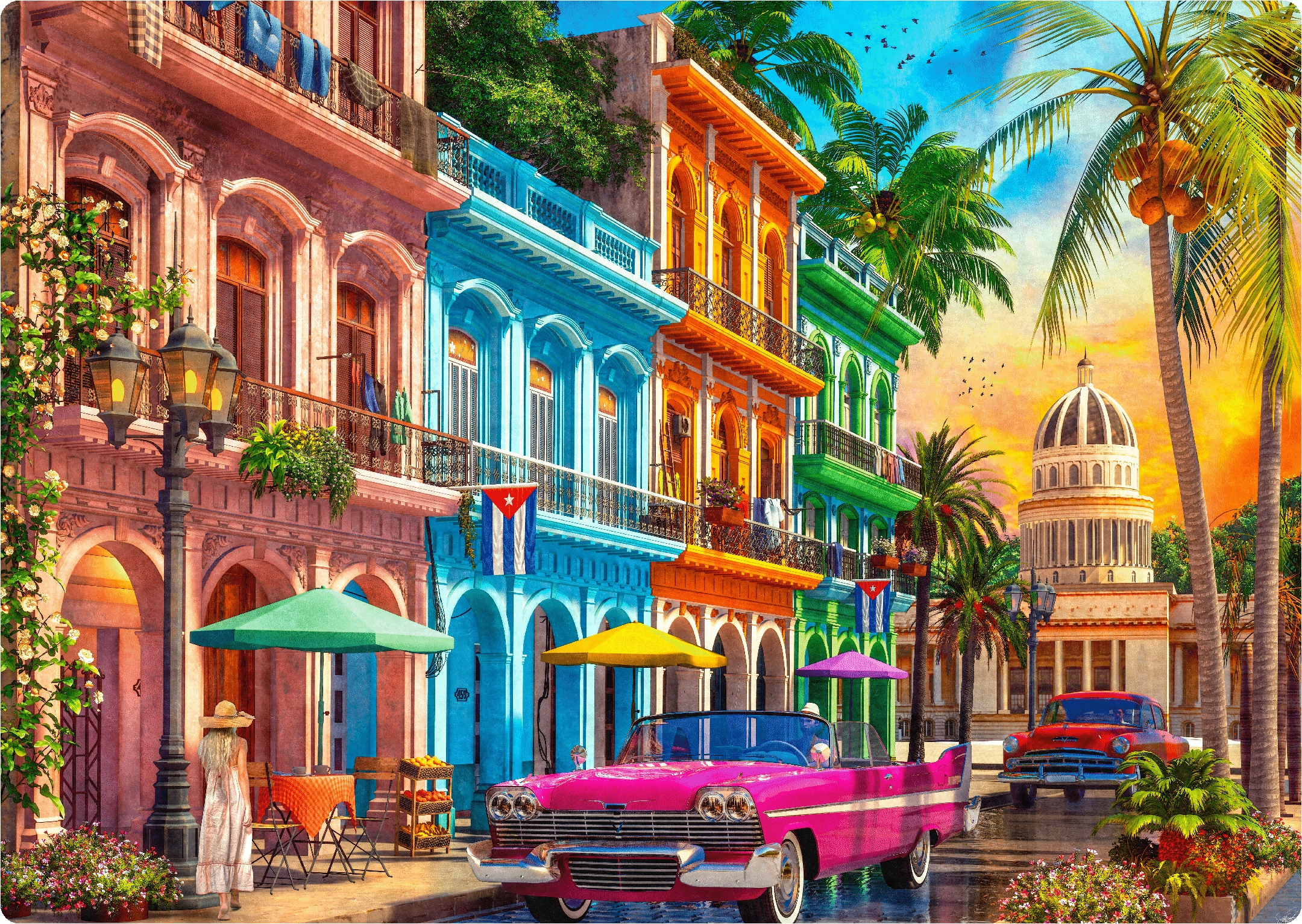 オラソワ バンドル 缶バッジ 朱砂 Havana Sunset (473 Piece Wooden Jigsaw Puzzle) | Nautilus Puzzles