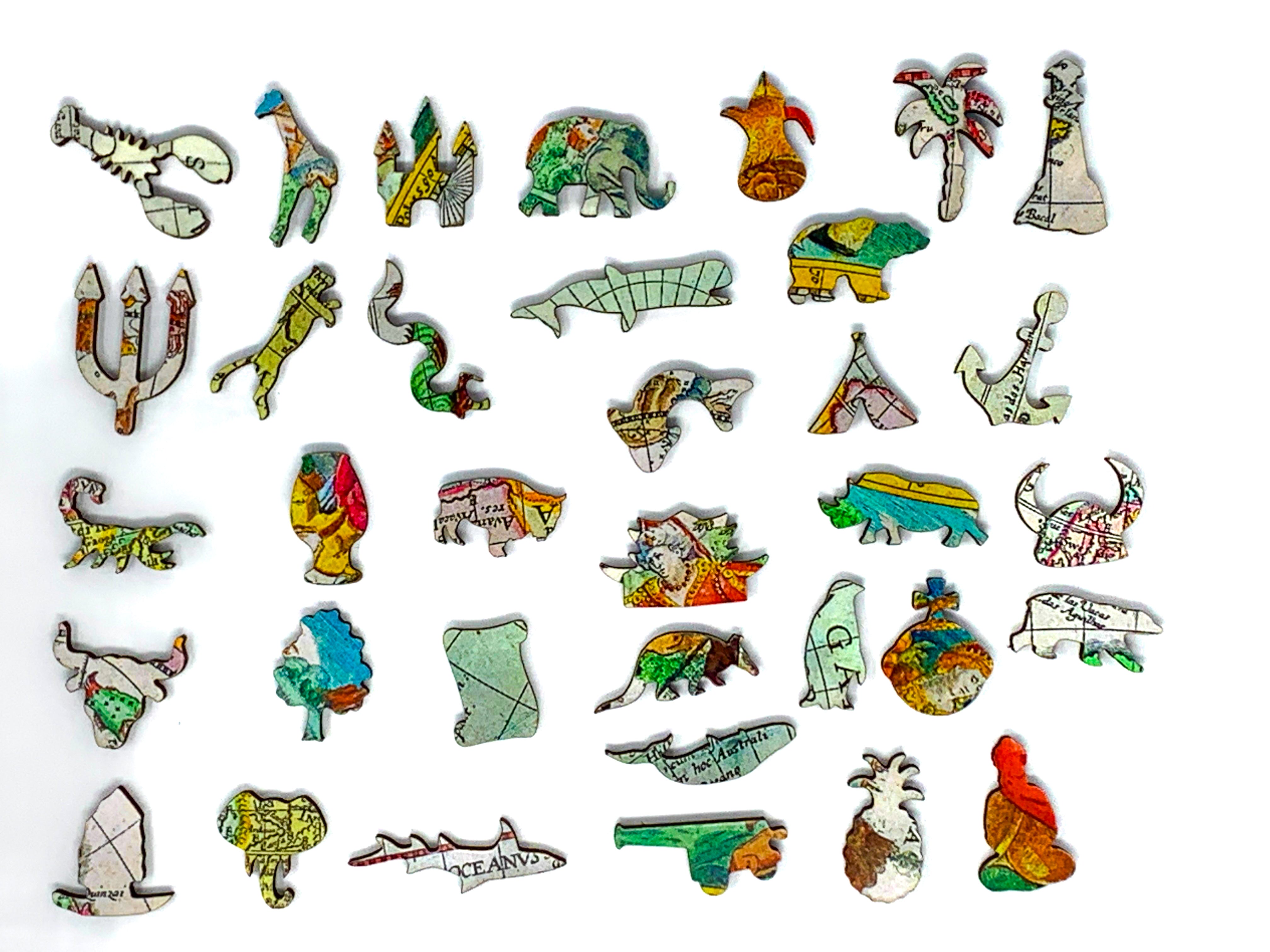 World Map, 1594 (555 Piece Wooden Jigsaw Puzzle) | Nautilus Puzzles