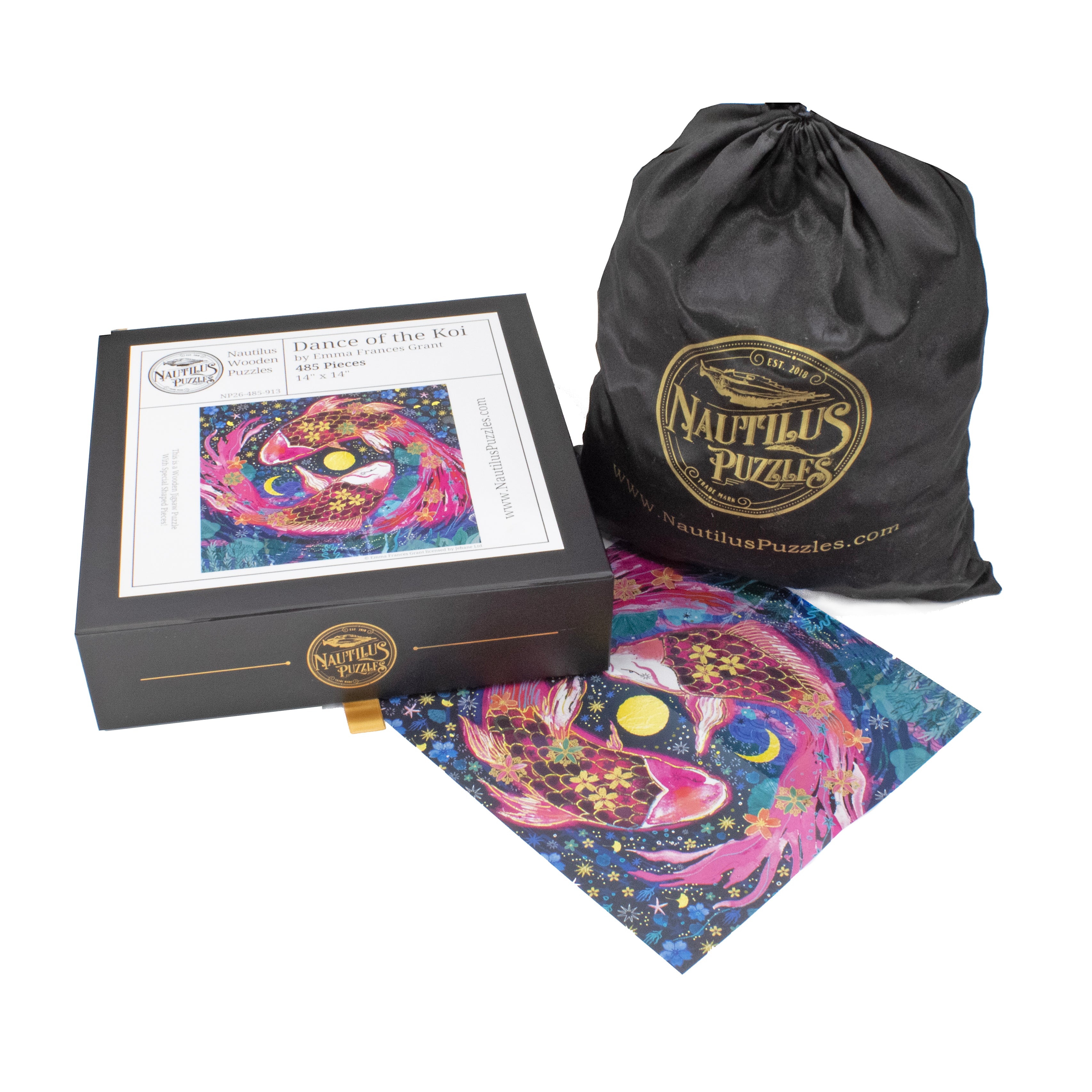 Wooden Jigsaw Puzzle - Dance of the Koi | Nautilus Puzzles