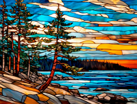 Lake Sunset (452 Piece Wooden Jigsaw Puzzle)