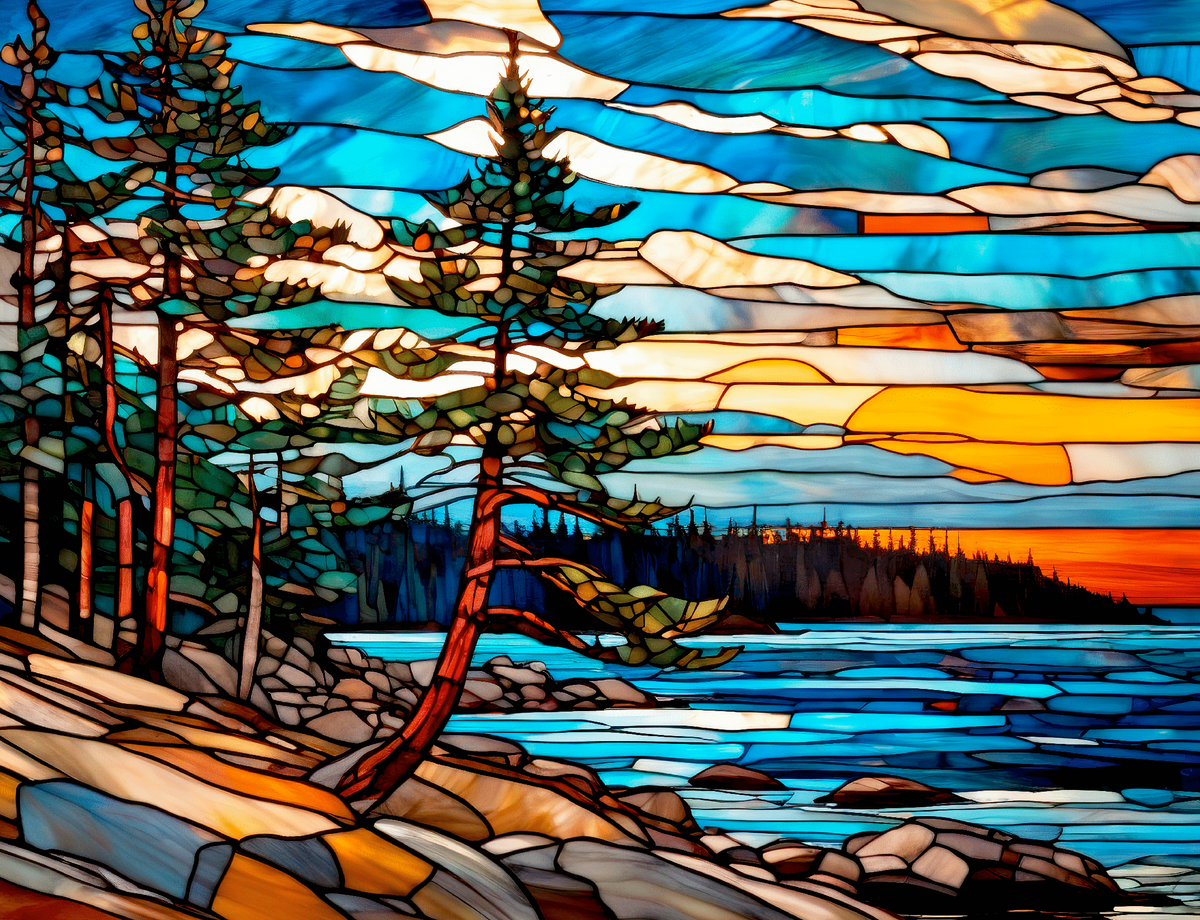 Lake Sunset (452 Piece Wooden Jigsaw Puzzle)
