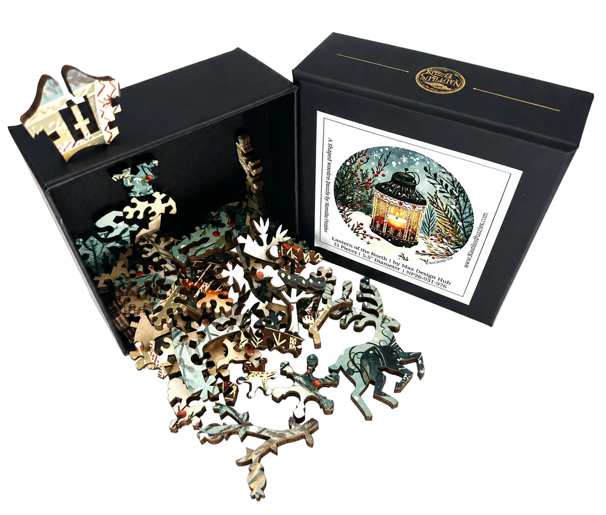 Lantern of the North (51 Piece Mini Christmas Wooden Jigsaw Puzzle)
