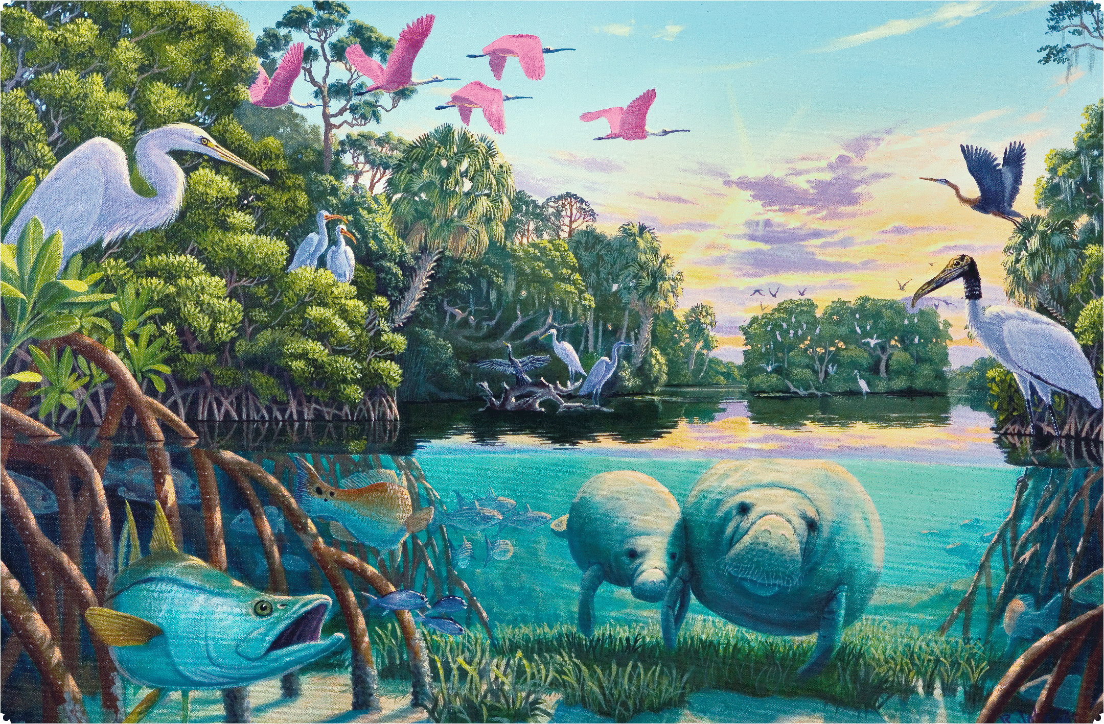 Manatee River Life (475 Piece Wooden Jigsaw Puzzle) | Nautilus Puzzles