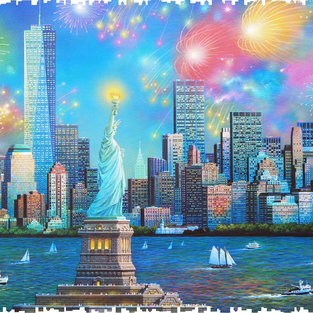 Manhattan Celebration (654 Piece Wooden Jigsaw Puzzle)